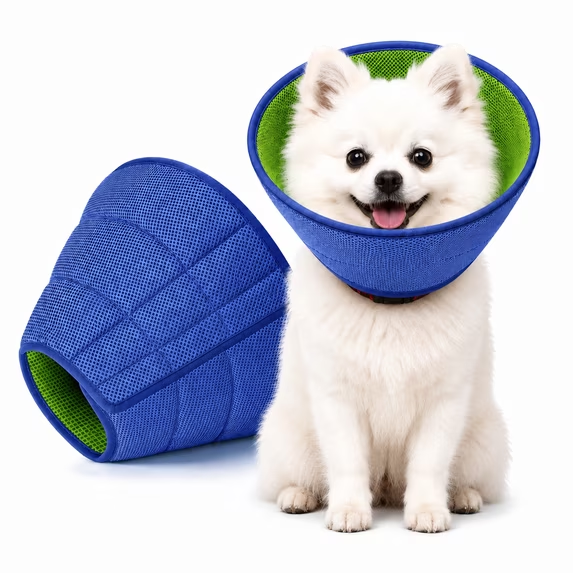 Dog Recovery Collar, Soft Cones for Dogs after Surgery, Dog Cone Collar for Wound Healing & Anti-Licking, Blue-Green