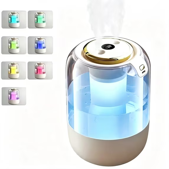 QIYFDDF 2.2L Cool Mist Humidifier for Room Home Top Fill Ultrasonic Air Humidifier and Vaporizer with Humidity Sensor