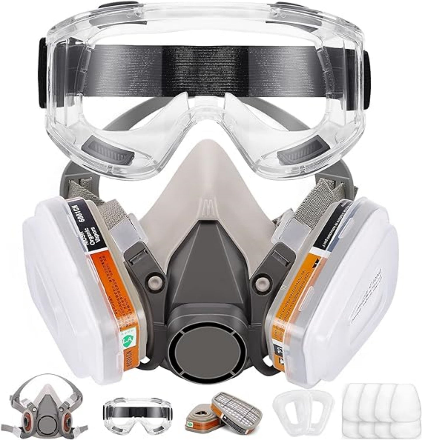 Reusable Half Facepiece Respirator paint mask, Paint Full Face Covering for Painting, Polishing, Spraying, Wood Sawing, Welding, Decoration, Construction