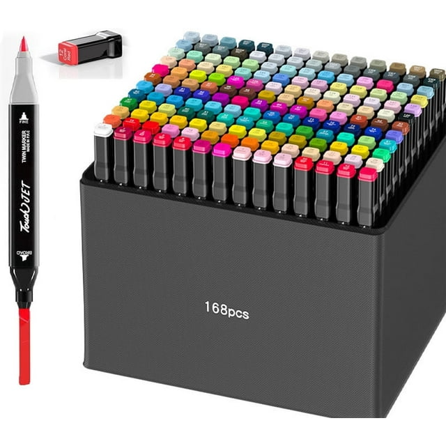 ANUNU 168Colors Alcohol Markers Sets, Dual Tip Art Markers,Drawing Markers,Coloring Markers