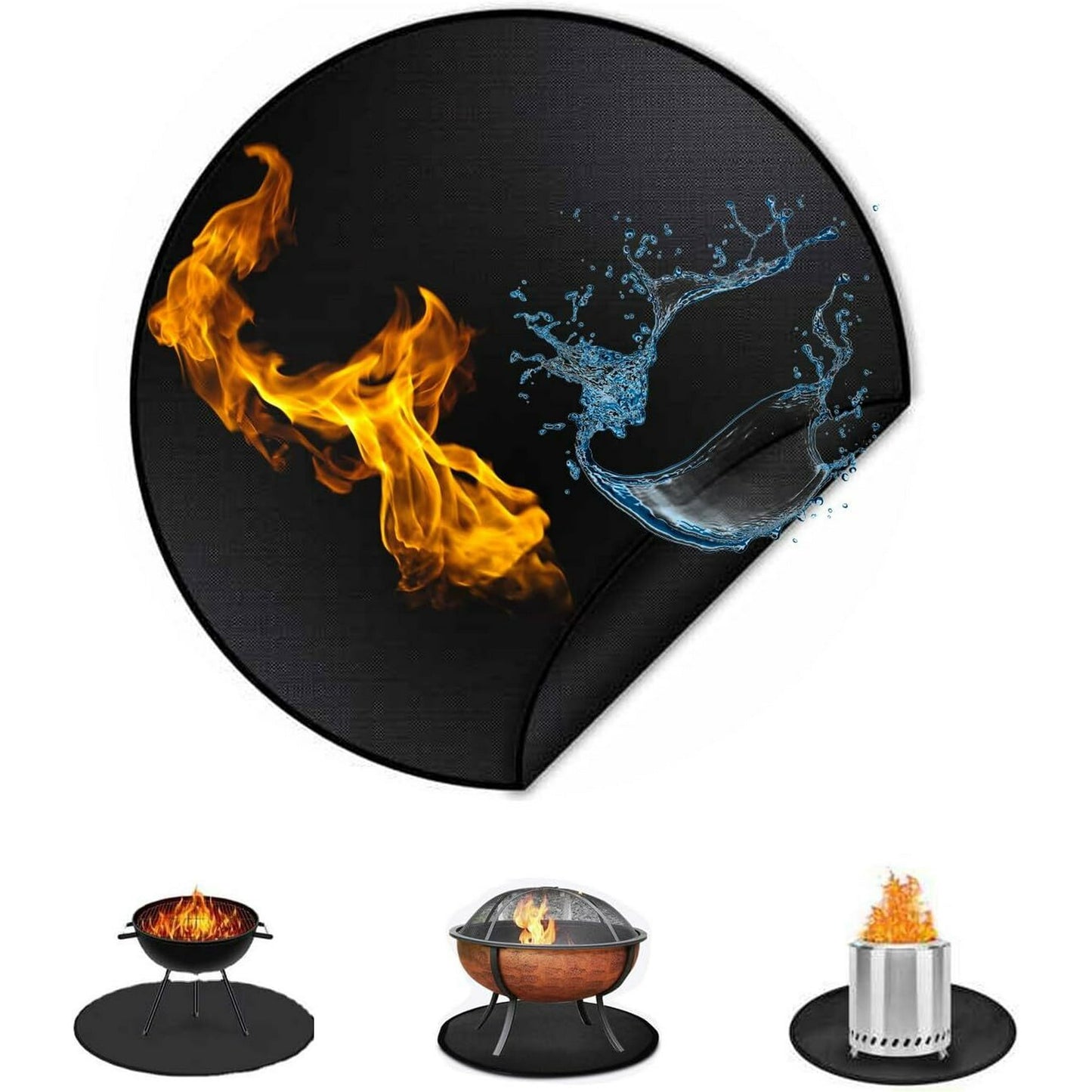 ANUNU 36in Under Grill Mat for Outdoor Grill,ndoor Fireplace/Fire Pit Mat