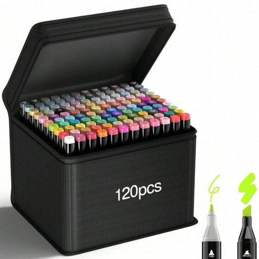 120 Colors Alcohol Markers Set,ANUNU Dual Tip Art Markers，Drawing Markers