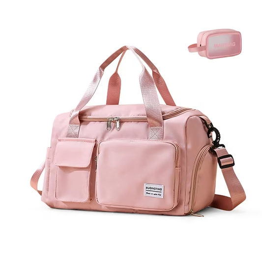 Gym Travel Bag and Toiletry Bag,YUYAFN - Weekender Overnight Bag for women,Pink Travel Bag with Shoe Compartment and Wet Pocket,Suitable for Travel,Fitness,Sports,and Weekend Getaways