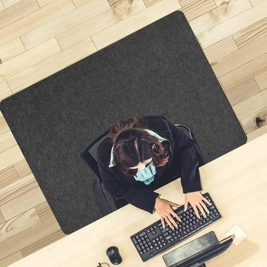 FAKYFJ 35.43"x47.24" Office Chair Mat for Hard Floors – Non‑Slip, Thin, No‑Curl, Low‑Profile Protector