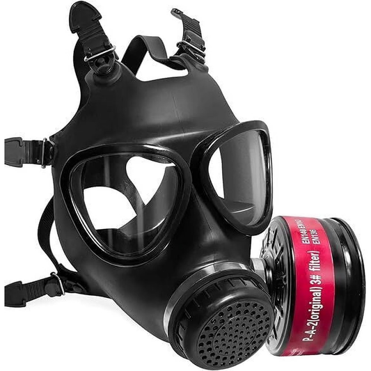 Full Face Respirator Mask with 40mm Activated Carbon Filters, Full Face Gas Mask Survival for Asbestos, Chemical, Gas, Welding, Fume and Cosmlay