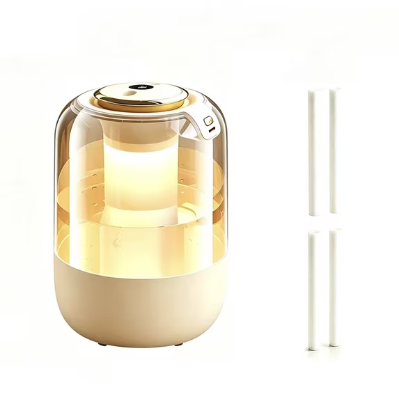 QIYFDDF 2.2L humidifier with humidity sensor, soft warm light & 4 spare cotton sticks, for home, office & plants