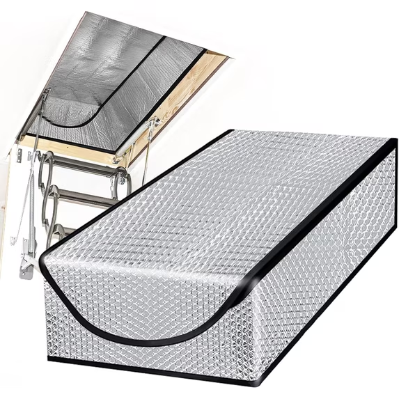 FANGNISN Attic Stairway Insulation Cover, Premium Energy Saving Attic Stairs Door Ladder Insulator Pull Down Tent with Zipper, Attic Cover, 25 in x 54 in x 11in