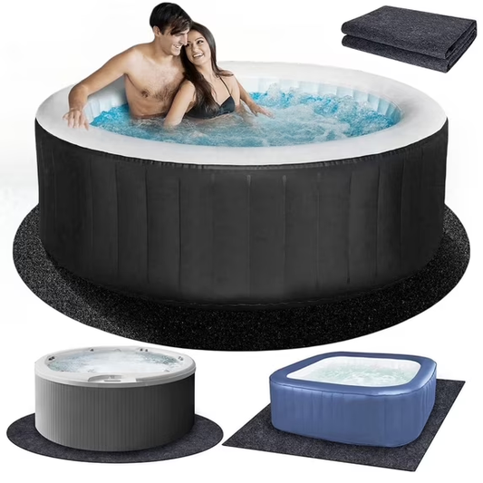 ZHIJYBO 80 Inch Diameter Round Hot Tub Pad, Inflatable Hot Tub Mat Outdoor Indoor,Heavy Duty Pool Liner Pad for Protects Pool Liner, Prevents Punctures, Weed Barrier