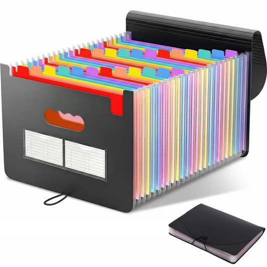 37 Pockets Accordion File Organizer, Expanding File Folders, Portable Monthly Bill Receipt Organizer with Colorful A-Z Tabs, Desktop Folders Letter A4 Paper Document Storage for Home Office