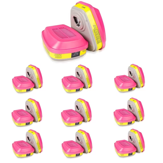 (10 Pair) 60923 Respirator Cartridge, Respirator Particulate Filters, Helps Protect Against Organic Vapors, Acid Gases, Dust, Chemical and Particulates Compatible with 6000, 7000, and FF-400 series