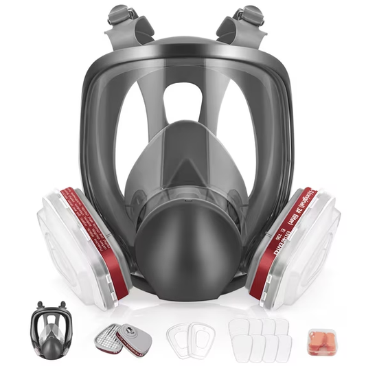 Full Face Respirаtor Mask - Reusable Gas Mask with Activated Carbon Air Filter for Organic Vapor,Paint,Chemical,Welding,Polishing,Sanding&Cutting