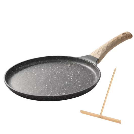 QIYFDDF Nonstick Pan Titanium Crepe Pan 10-inch Flat Skillet Crepe Pan for Roti / Quesadilla / Tortilla / Dosa, Induction Cooker / Gas Stove / Microwave Oven / Gas Stove Universal