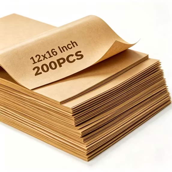 200 Pcs Parchment Paper Baking Sheets, 12x16 Inches Non-Stick Precut Baking Parchment, for Baking Grilling Steaming Bread Cup Precut Non-Stick Sheets, Eco-Friendly, Will Not Curl or Burn