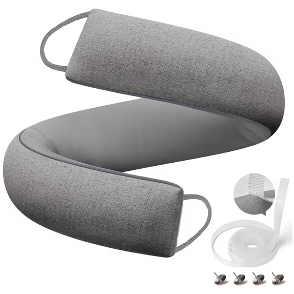 ZHIJYBO 36in Weighted Door Draft Stopper, Under Door Draft Blocker For Reduce Hot Cold Air Wind Noise, Heavy Duty Under Door Draftfor Easy Install, Sound Proofing Gap Filler, Gray