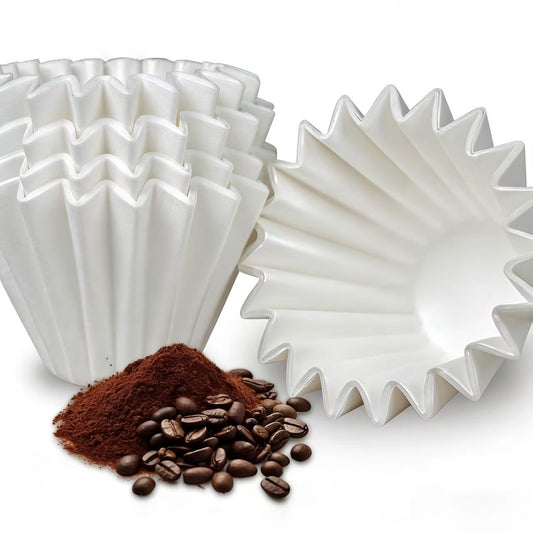 200 Count 2-5 Cup Basket Coffee Filters, Unbleached Coffee Filters, Basket Paper Coffee Filters, Thicken Natural Coffee Filter Basket for Commercial, Home Coffee Maker, Pour Over Coffee Kit