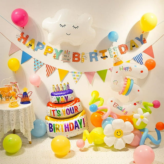 35 pieces birthday party decorations set, birthday party supplies for kids and adults, happy birthday banner balloons