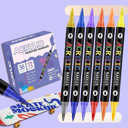 36pcs Acrylic Paint Markers -ANUNU Acrylic Paint Pens,Rock Painting, DIY Crafts Art Supplies Kit