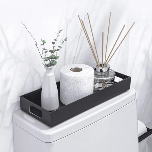 YUOFD Toilet Tank Tray, Bamboo Rectangular Bathroom Tray, 12.5*7.8 Inches Tray Suitable for Toilet Tank Bathroom