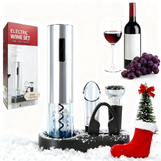 YUOFD Wine Opener, Electric Wine Opener Set, 4 in 1 Wine Bottle Opener Set for Wine Lovers