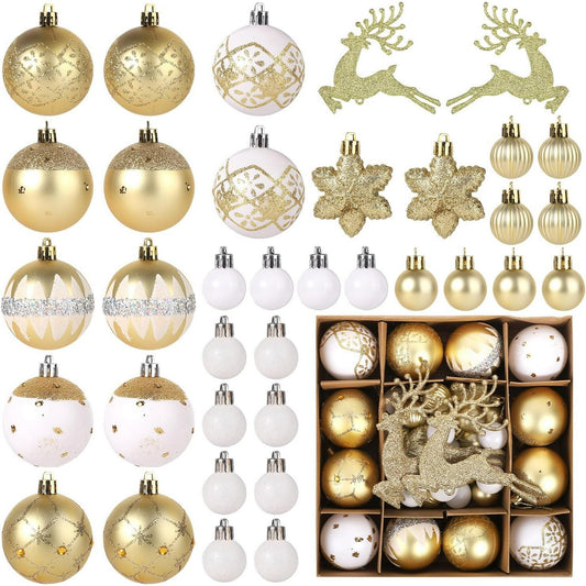 40pcs Christmas Ball Ornament Set, Christmas Tree Ornaments For Christmas Tree Decoration Multicolor Shatterproof Christmas Balls For Holiday Party Wreath Garland Home Interior Decoration Gifts