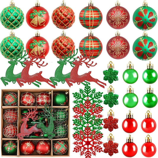 40pcs Christmas Ball Ornament Set, Christmas Tree Ornaments For Christmas Tree Decoration Multicolor Shatterproof Christmas Balls For Holiday Party Wreath Garland Home Interior Decoration Gifts