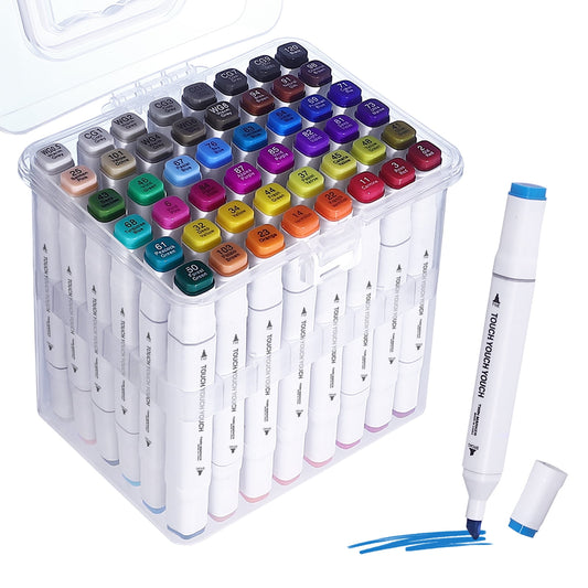 48-color Double Tipped Alcohol Markers, Chisel & Fine Alcohol-based Art Marker Set for Adults Coloring Illustration, Great Value Pack for Students' Art Class