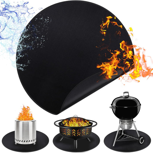 48inch Under Grill Mats for Outdoor Grill, Double-Sided Fireproof Deck and Patio Protector Mat, Waterproof Oil-Proof BBQ Floor Pad Indoor Fire Pit Fireplace Mat