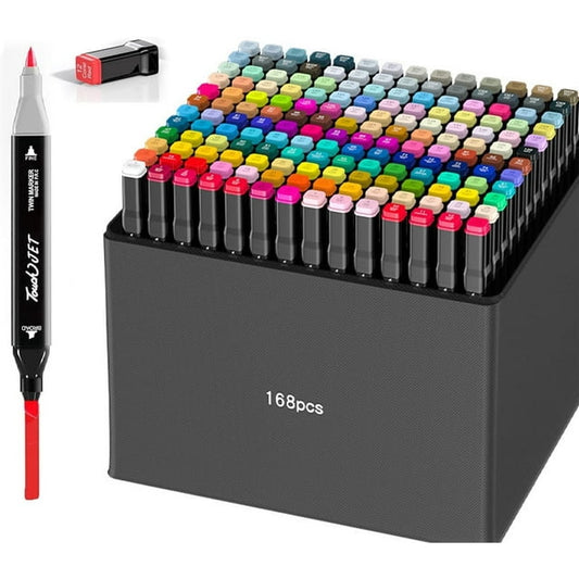 ANUNU 168Colors Alcohol Markers Sets, Dual Tip Art Markers，Drawing Markers,Coloring Markers