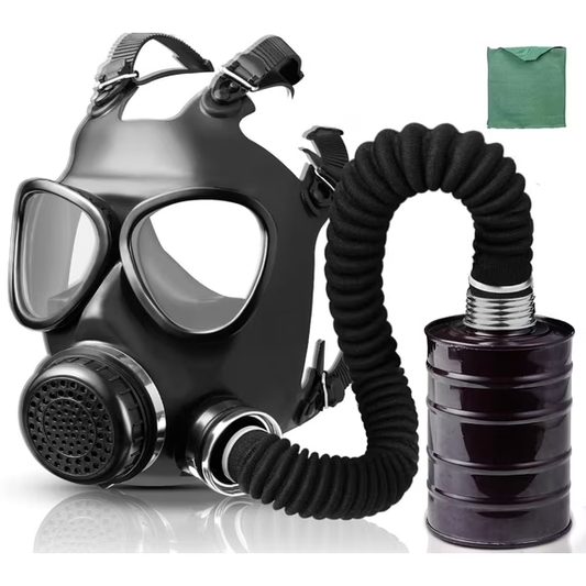 Full Face Respirator Mask with 40mm Activated Carbon Filter & Supply Air Hose, CRJKIJ Full Face Respirator Mask with Filter for Chemicals,Dust,Paint Spray,Welding,Organic Vapor,Epoxy Resin Work