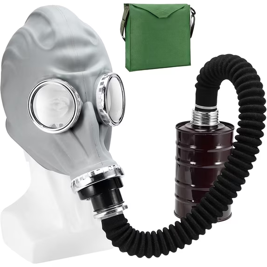 CRJKIJ Full Face Respirator Mask with 40mm Activated Carbon Filter & Supply Air Hose, Gas Mask Survival for Chemical, Gases, Dust, Organic Vapors,Painting, Spray, Welding,