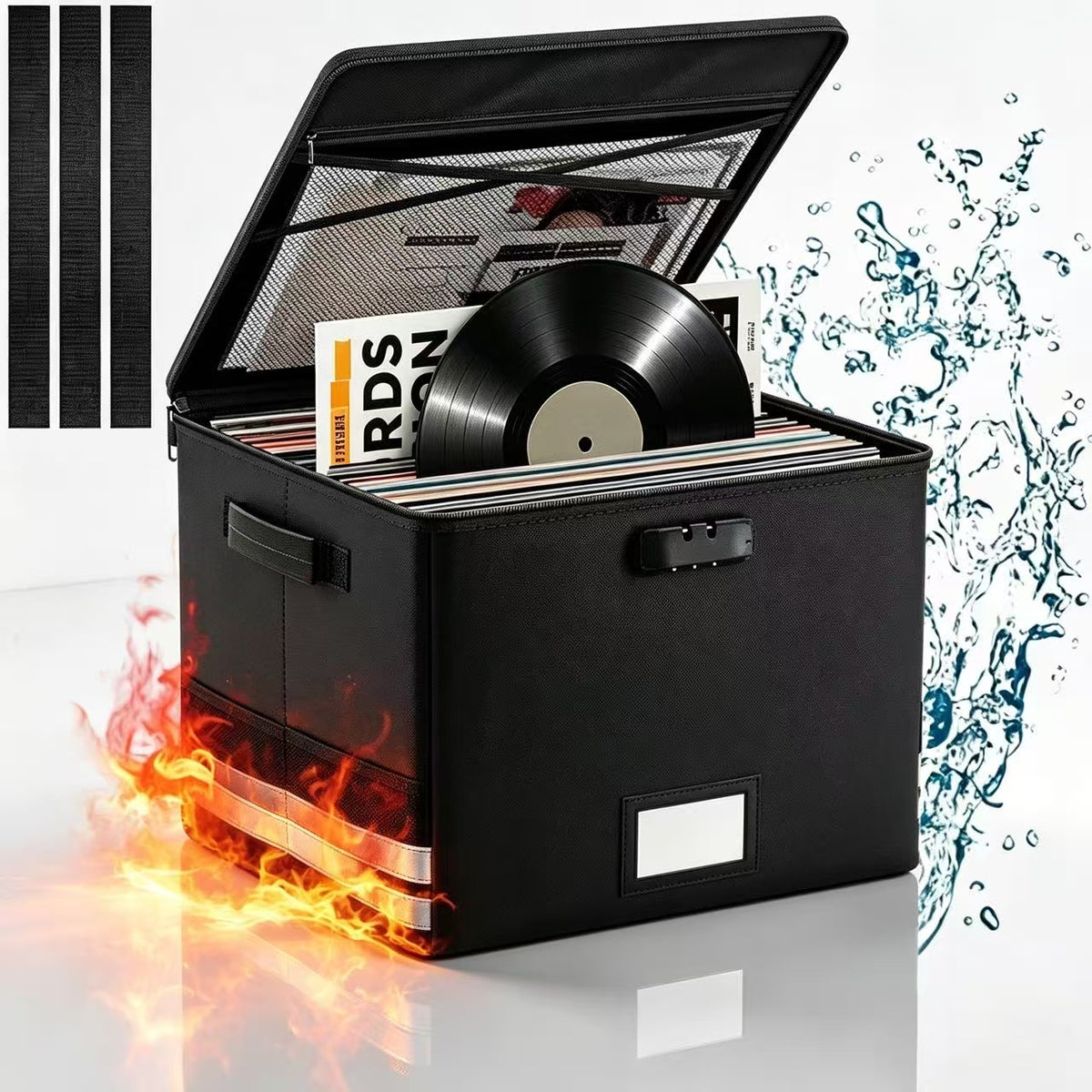 Fireproof File Organizer Box with Lock,Collapsible Fireproof Document Bag，Blacksmith Fireproof Safe Box for File Documents with Lock and Pocket,Fireproof File Box for Important Documents,Passports