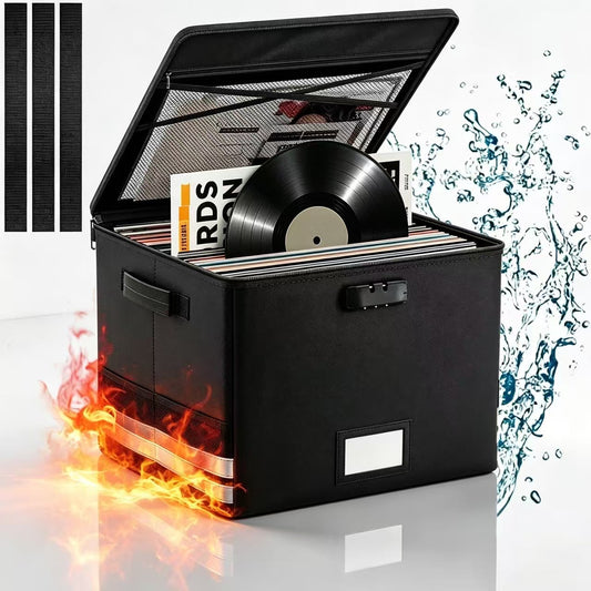 Fireproof File Organizer Box with Lock,Collapsible Fireproof Document Bag，Blacksmith Fireproof Safe Box for File Documents with Lock and Pocket,Fireproof File Box for Important Documents,Passports