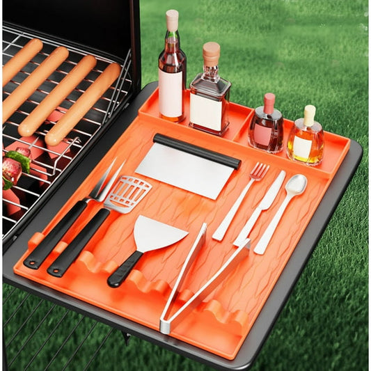 Silicone Griddle Tools Mat for Blackstone, ANUNU Griddle Accessories Side Shelf Mat Grill Pad for Outdoor Grill Kitchen Counter Spatula Silicone Mat(Orange)